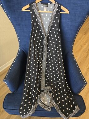 Black and White Polka Dot Sleeveless Maxi Dress